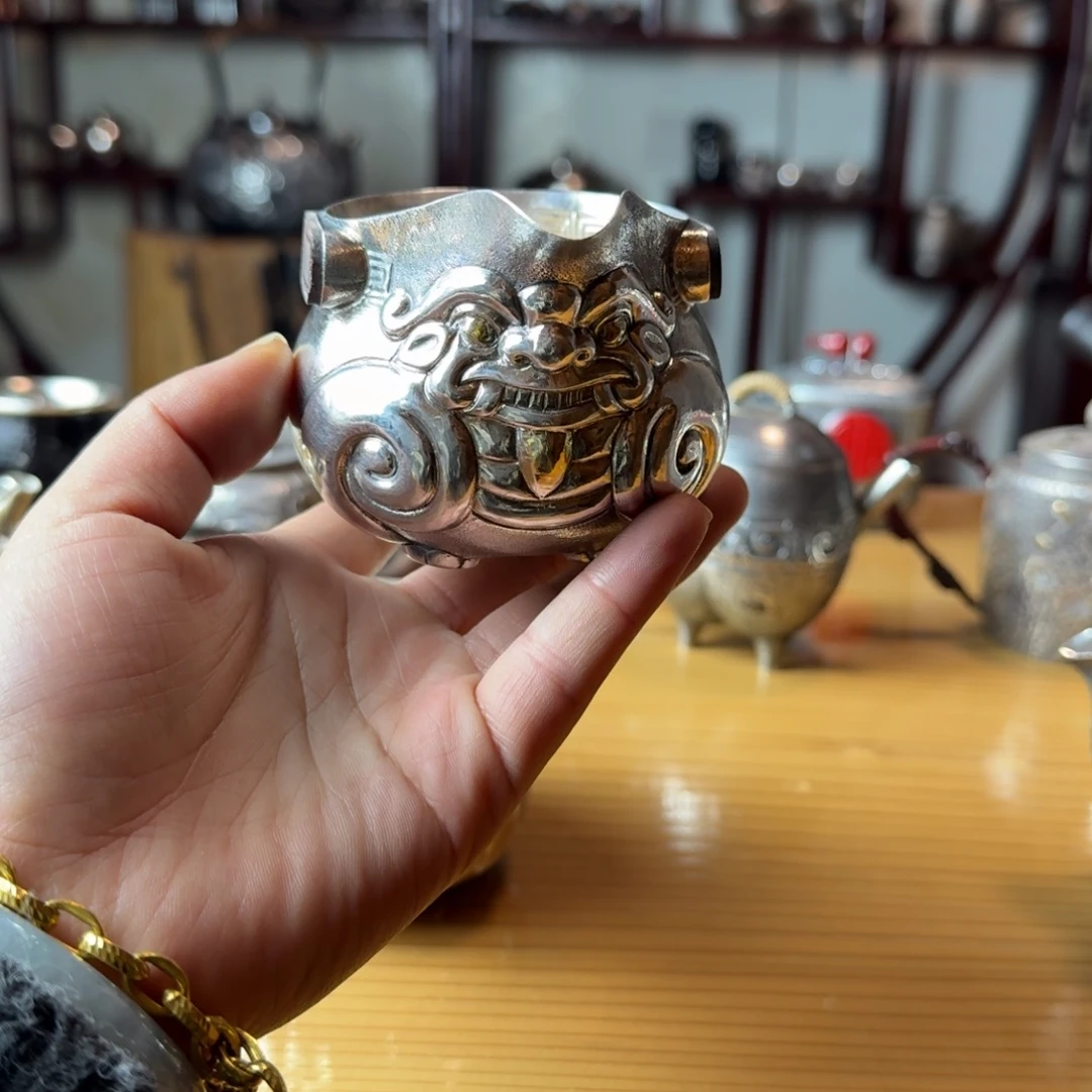 大***浪足银999饕餮公道杯99克