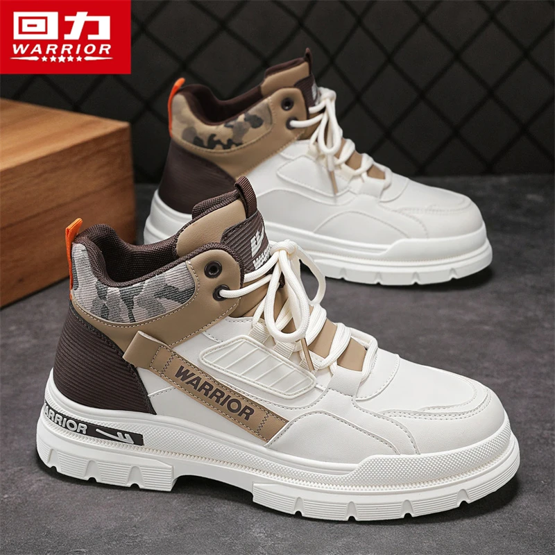 回力男鞋马丁靴冬季2025新款户外运动登山高帮白色防滑英伦风骑行