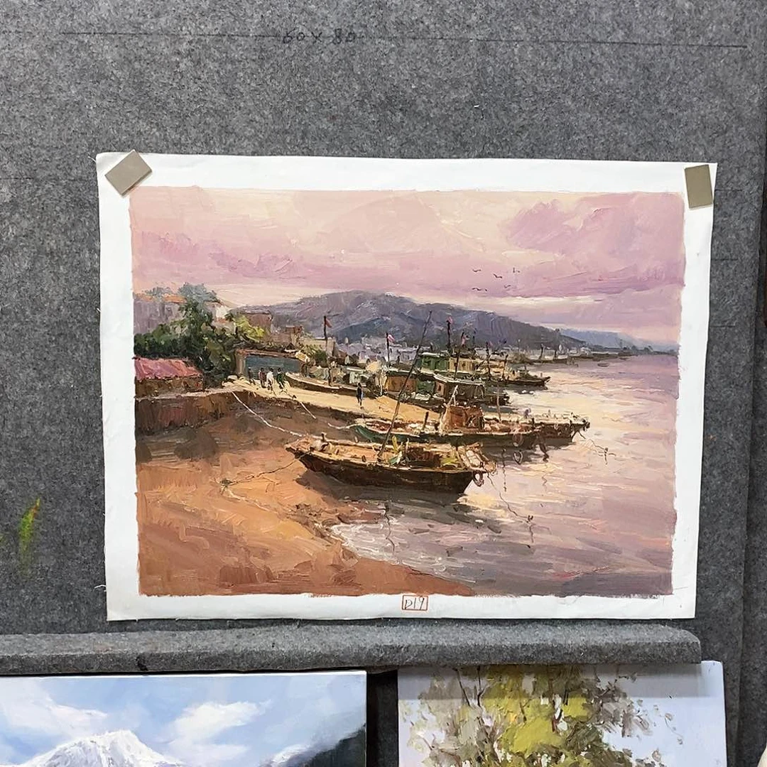 油画风景画芯尺寸60x 80 c m