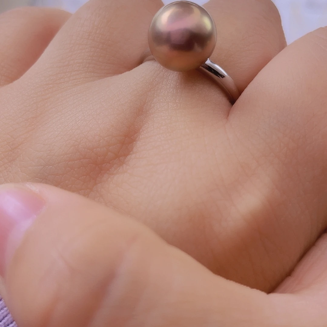 戒指淡水珍珠银S925镶嵌