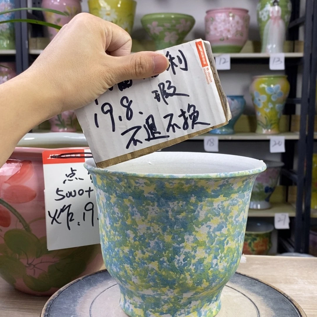 景德镇手工手绘陶瓷花盆
