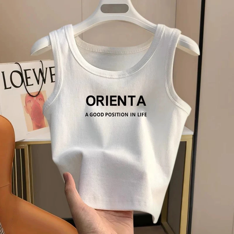 美式时尚纯棉吊带背心女夏季运动外穿修身短款打底显瘦小众上衣潮