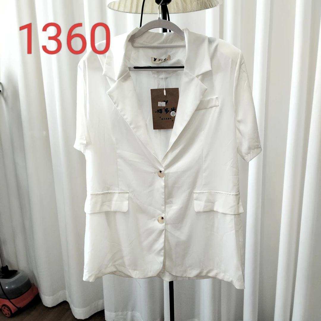 大码宽松休闲薄款西装短袖外套