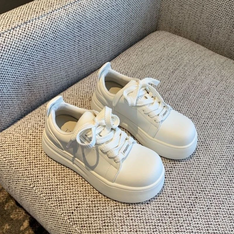 2025新款春季厚底百搭大头小白鞋女松糕鞋子休闲面包板芒果娃娃鞋