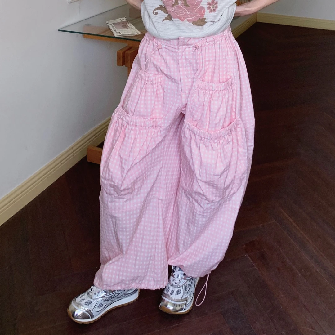 YANAG大大口袋纸感萝卜裤