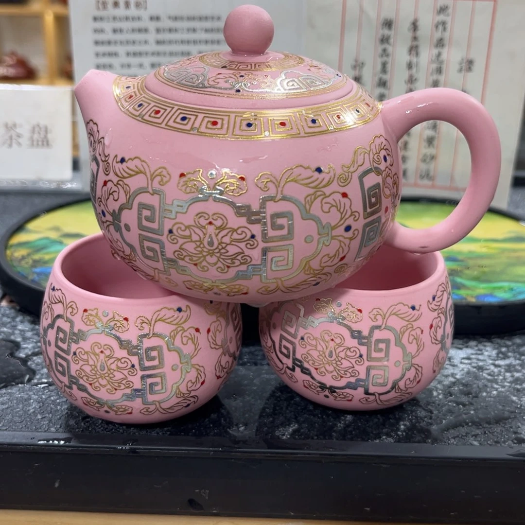 紫砂紫砂壶和其他器皿粉黛敦煌西施1壶2杯