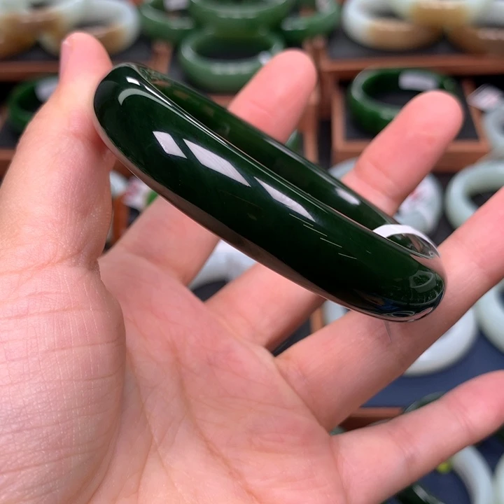 和田玉（碧玉）手镯5960圈口未镶嵌