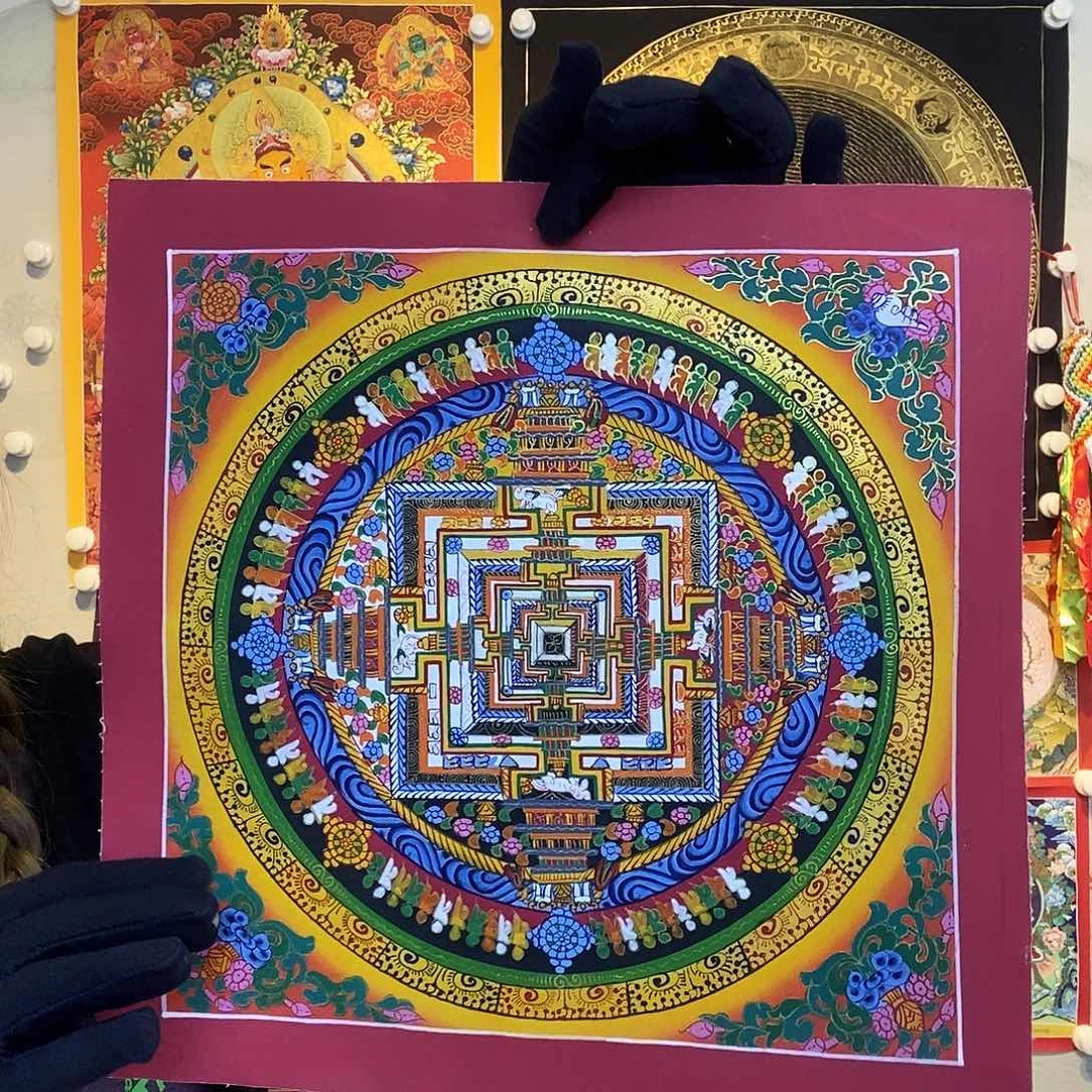 卷轴画纯手绘唐卡坛城27厘米左右