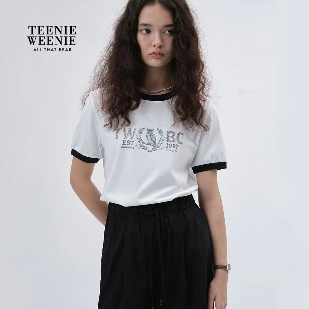 *TeenieWeenie小熊女装短袖25夏宽松休闲时尚圆领T恤TTRA257703W
