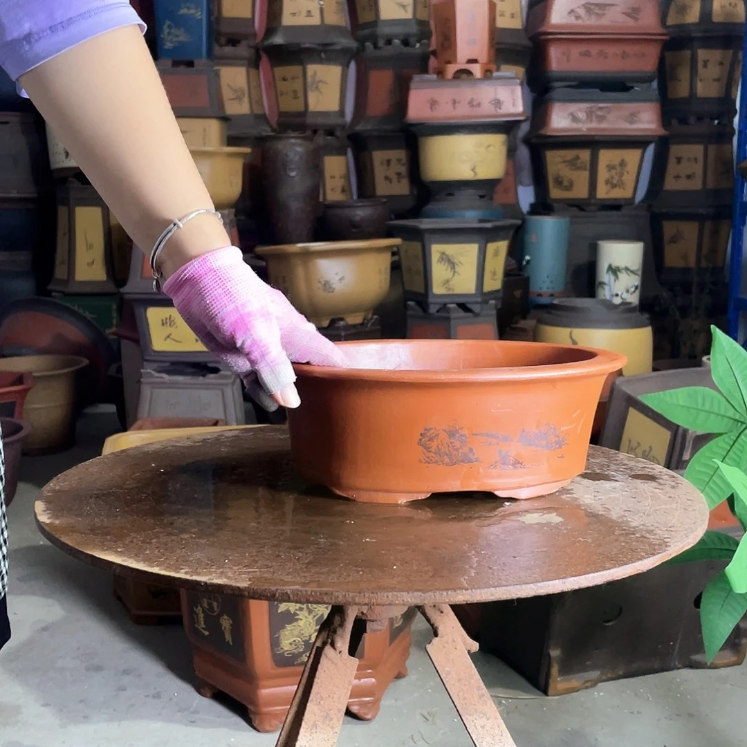 宜兴紫砂红椭圆30