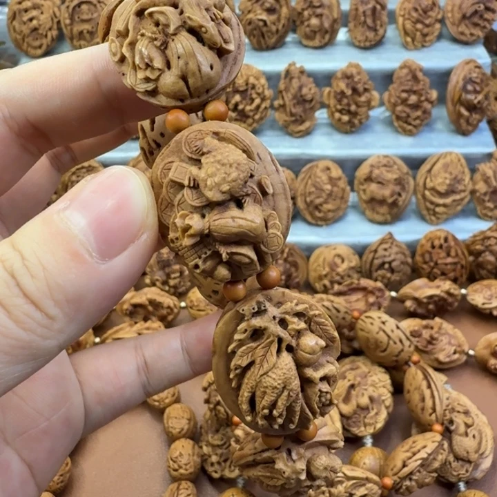 桃核吊坠桃核雕刻材质吉祥八宝