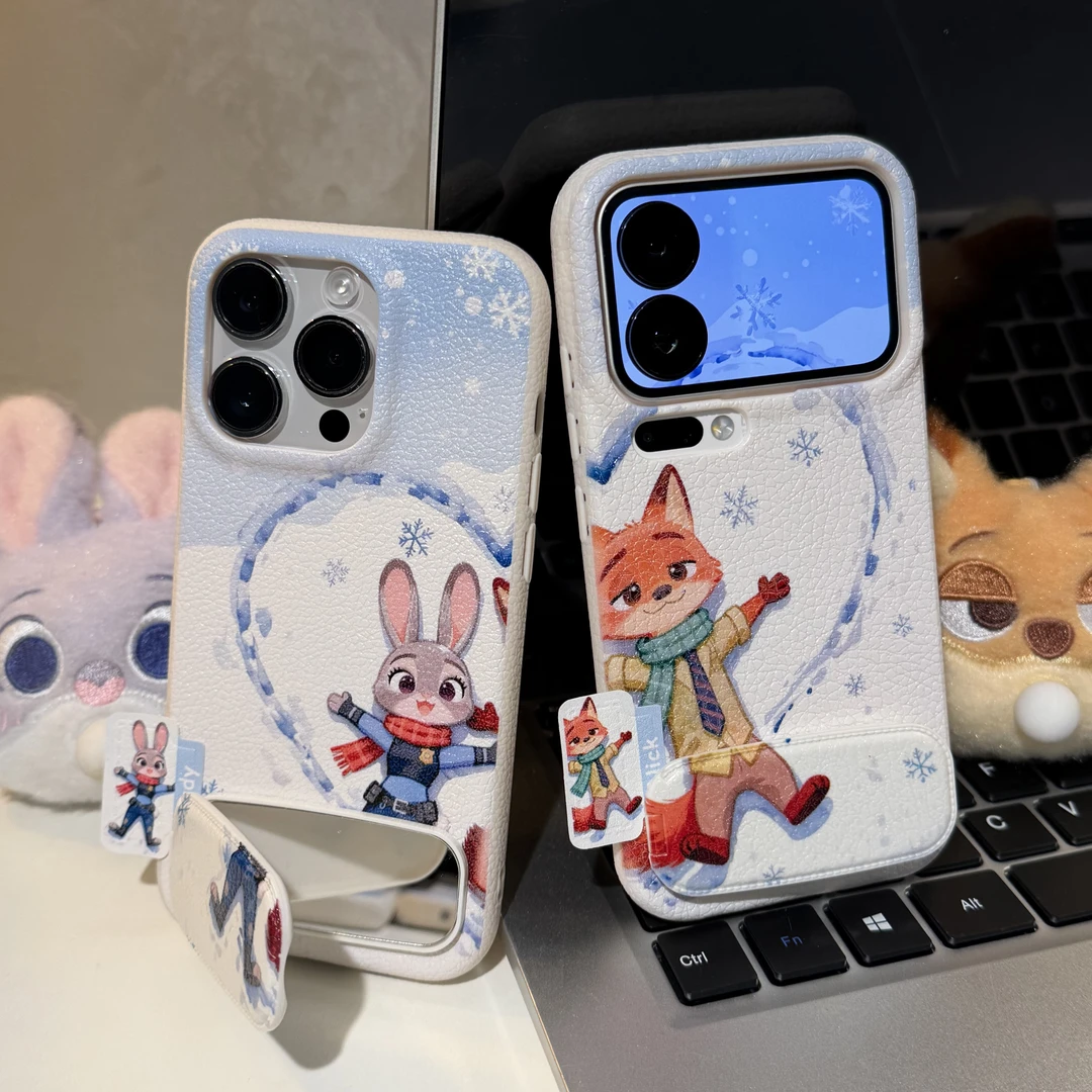 GGBond雪地朱迪尼克支架适用苹果16皮纹手机壳小米17vivo华为oppo