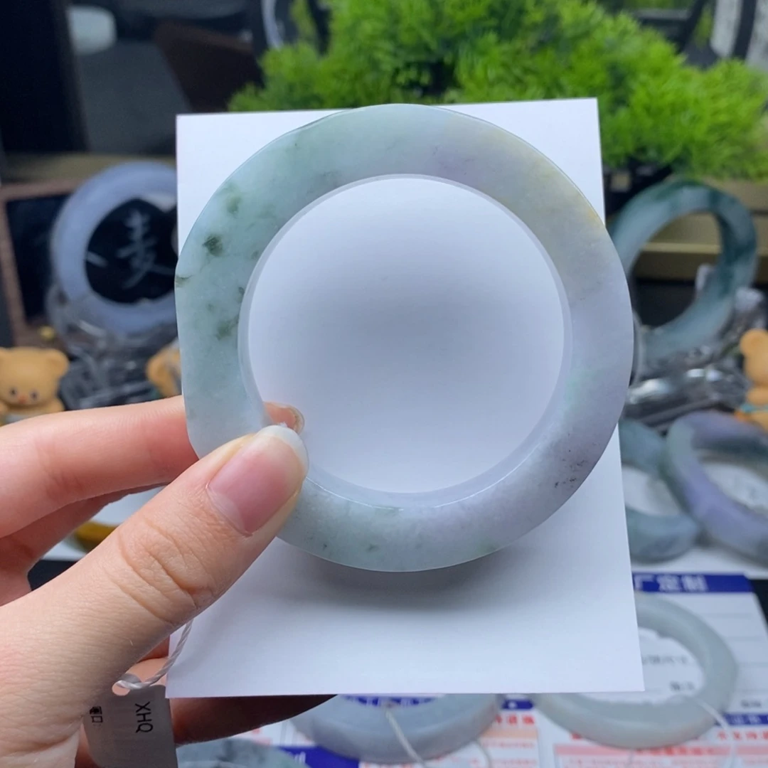 未镶嵌手镯定制翡翠幻彩正圈
