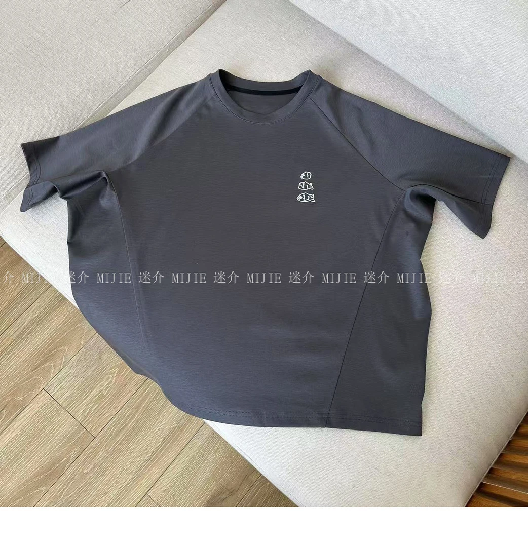 【迷介】“丝麻”蝙蝠袖夏新款纯色半袖短袖宽松T恤衫圆领