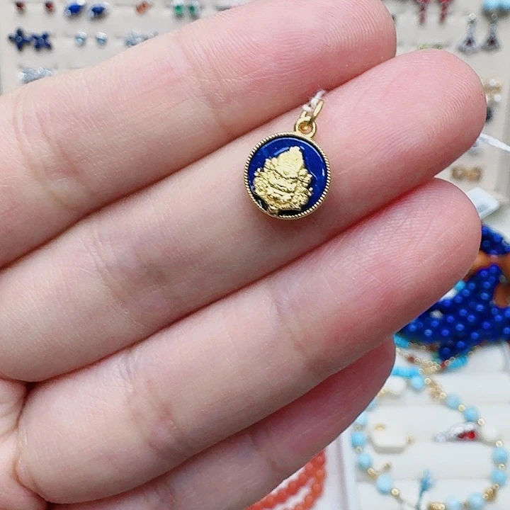 青金石耳饰未镶嵌吊坠647