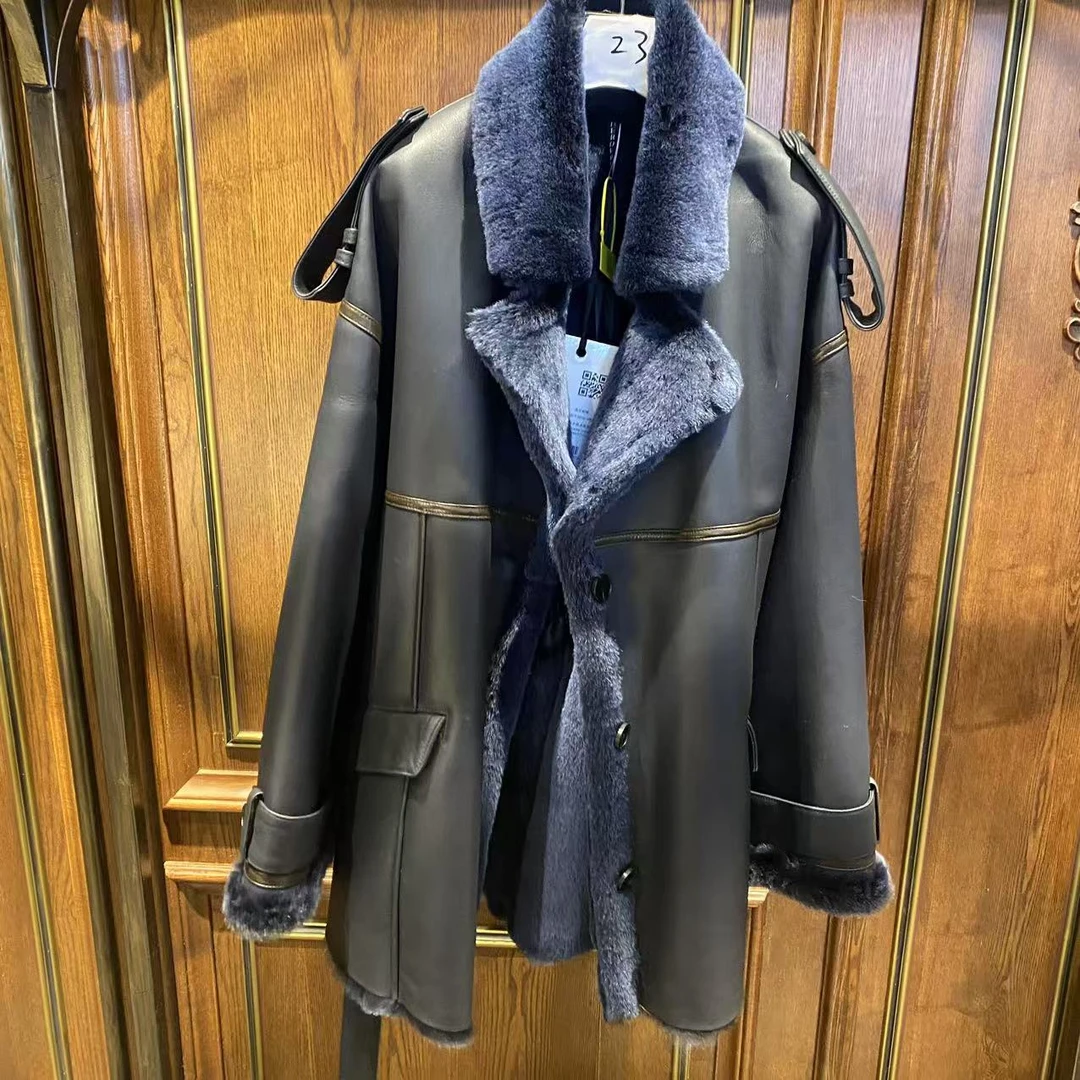 HERDERS 蓝色潮流时尚皮草外套 32150