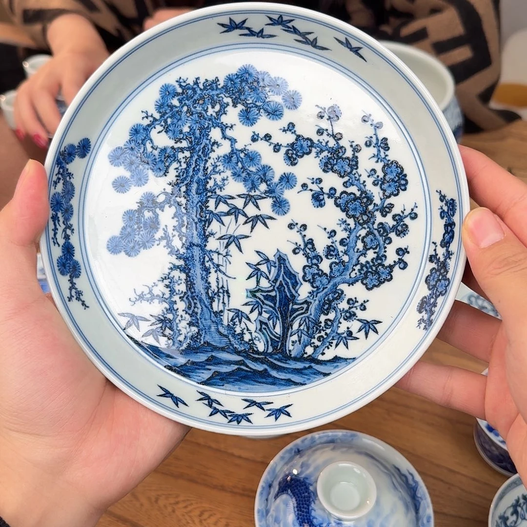 壶承陶松竹梅壶承18厘米