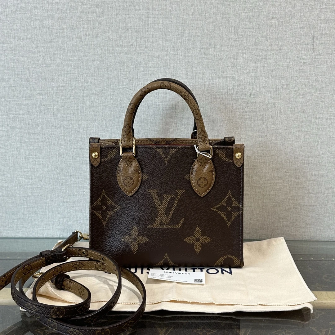 99新 LV 路易威登老花onthego bb手提单肩斜挎包 41223