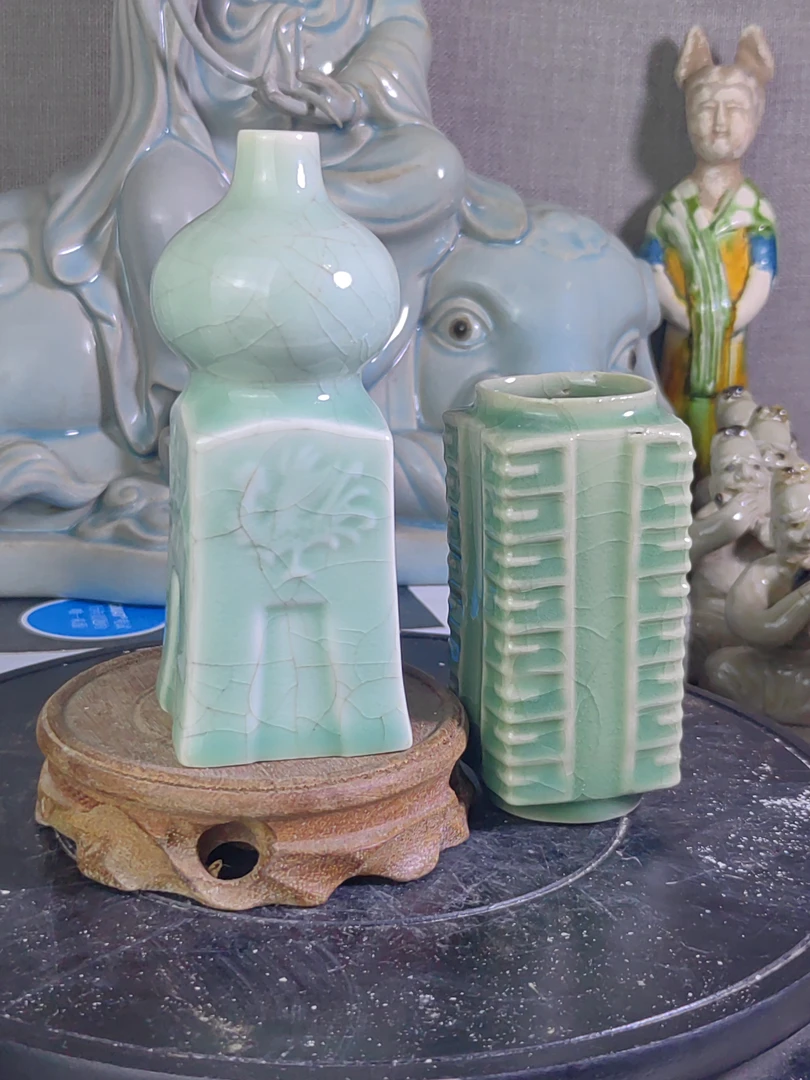 柴窑秘色瓷稀缺精品高货摆件