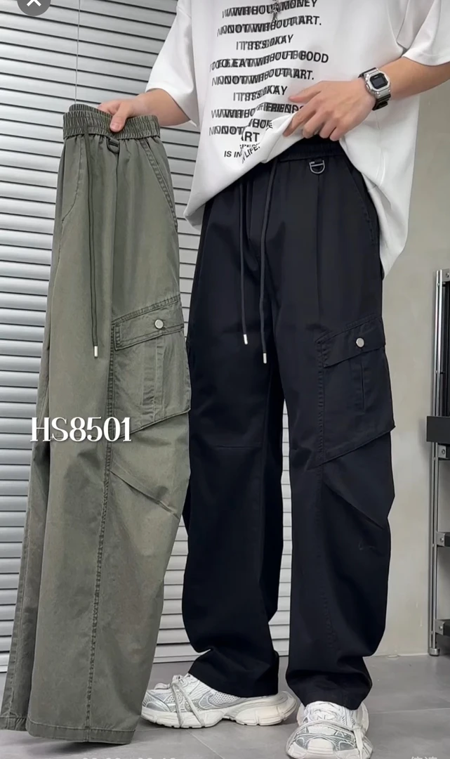 长裤休闲裤宽松水洗工装8501男士日系裤子韩版宽松阔腿薄款