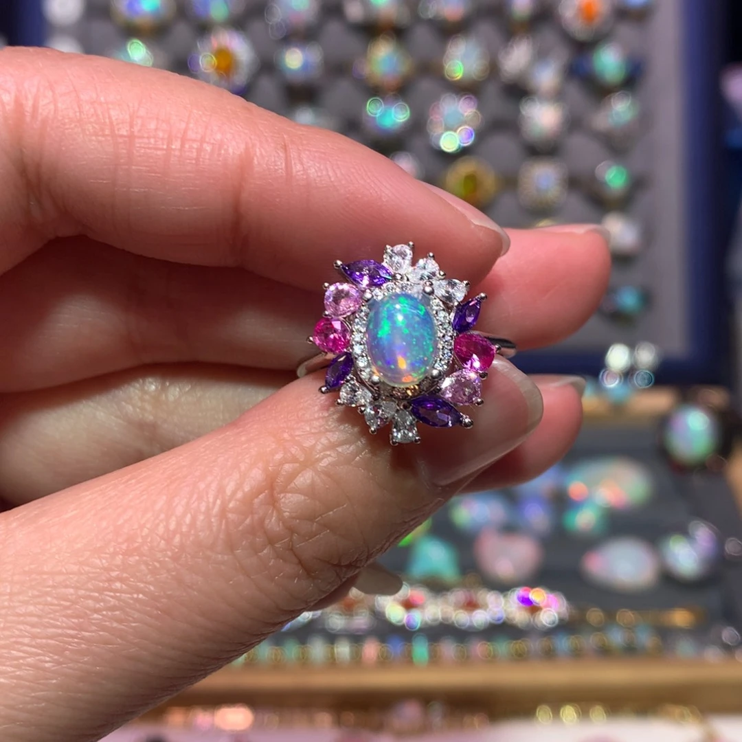 银S925镶嵌欧泊戒指款式