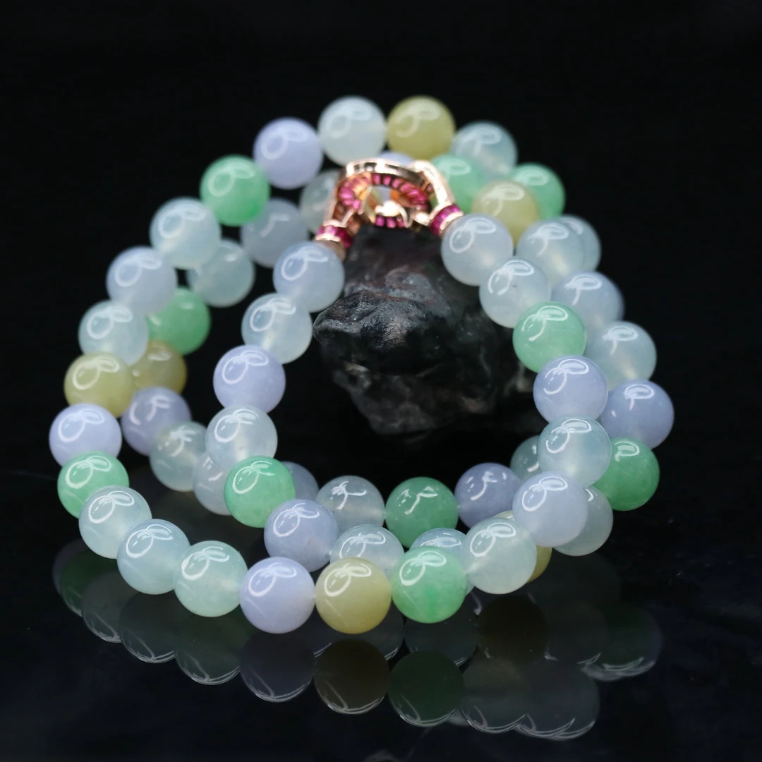 59天然缅甸翡翠A货冰多宝珠链/600821/上海嘉禾拍卖