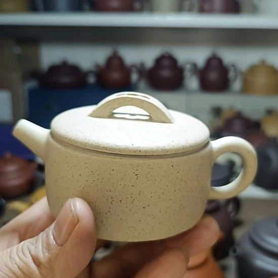 紫砂茶壶原矿白玉段汉瓦内推160cc半手工