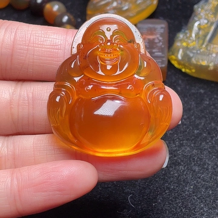觅***滋琥珀未镶嵌颈饰吊