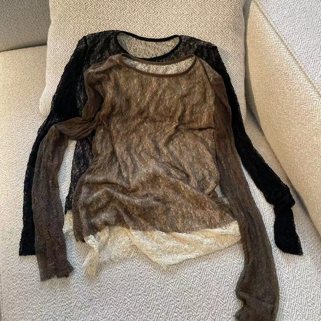【菲儿推荐】时尚长袖T恤针织衫打底衫女款秋季罩衫新款上衣内搭