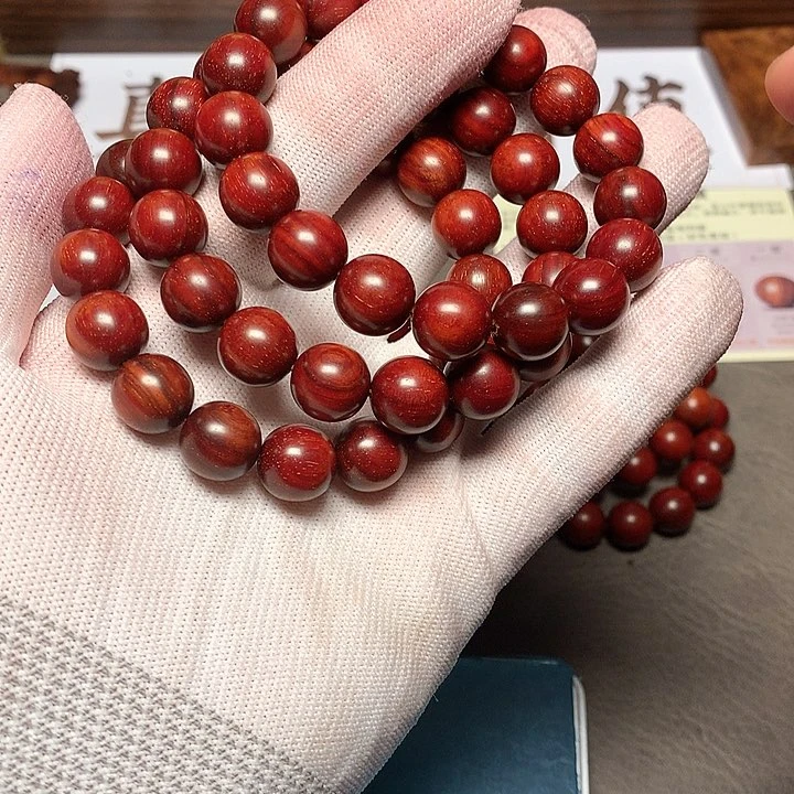 手串/手链小叶紫檀12 17 颗龙鳞 金星顶泥