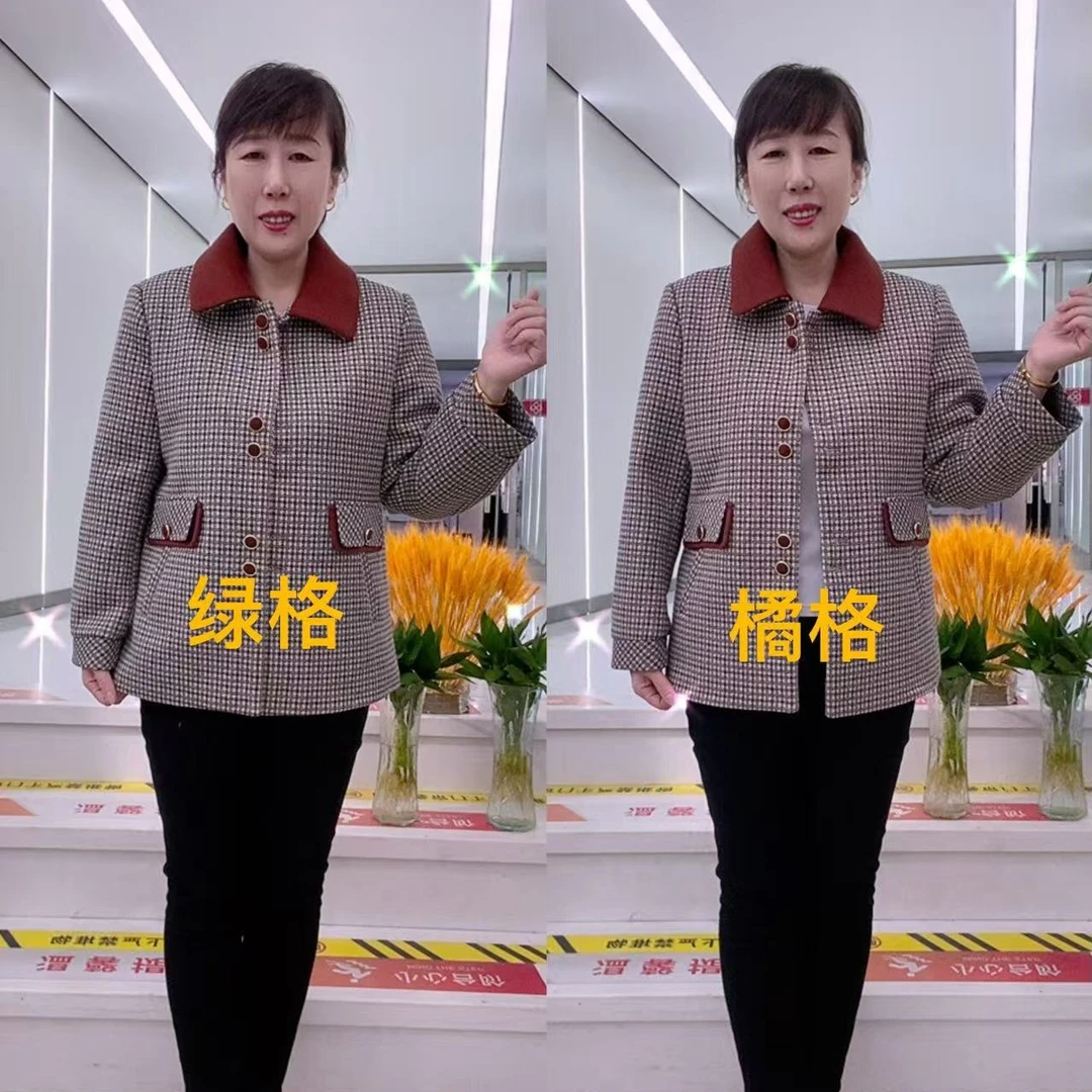 50到70岁奶奶春秋装洋气翻领宽松老年人女装外套