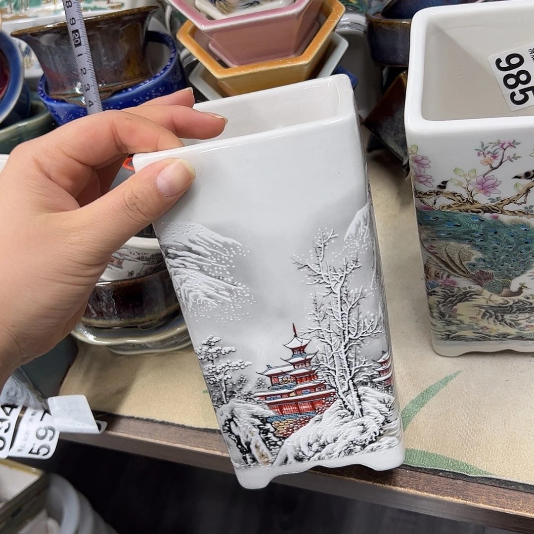 紫砂花盆652号瑕疵10/19cmm