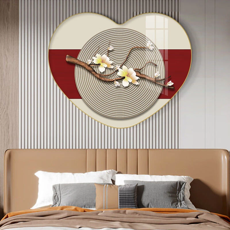 心形挂画床头画卧室装饰画温馨现代简约北欧房间背景墙