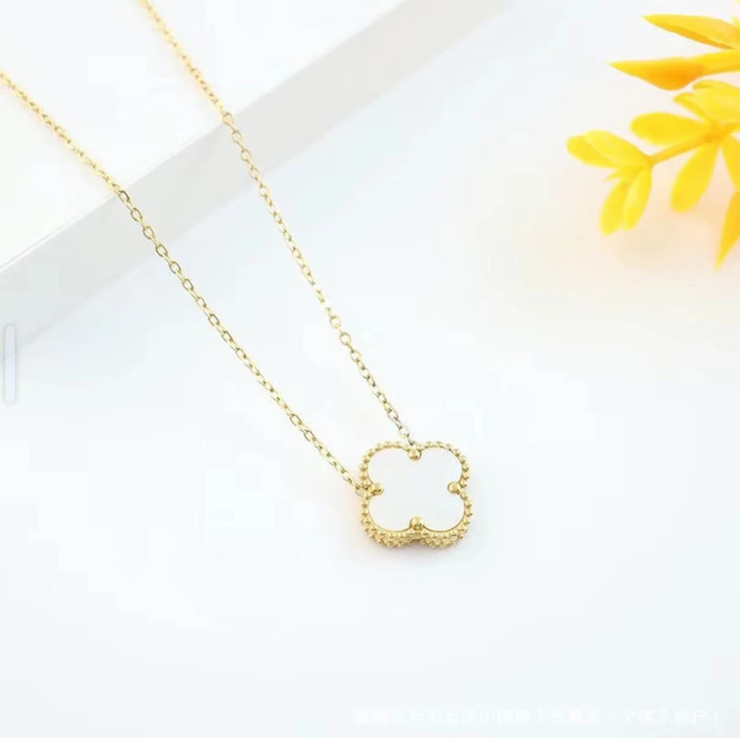 合金项链 时尚百搭四叶草项链(白色）