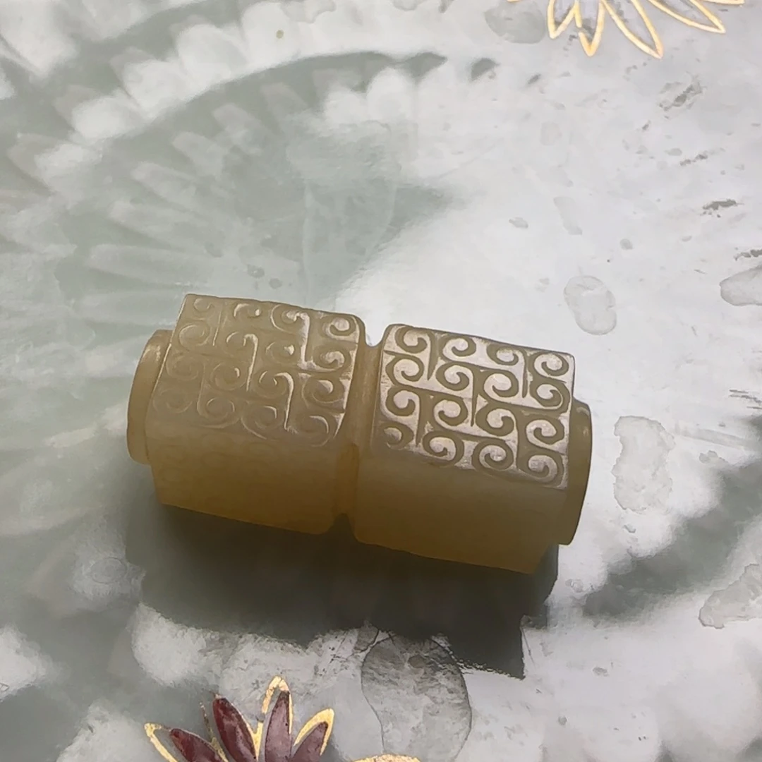 和田玉未镶嵌挂件谷纹勒子