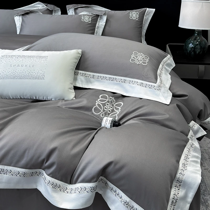 轻奢A类母婴级长绒棉纯棉四件套全棉亲肤床单被套高级感床上用品