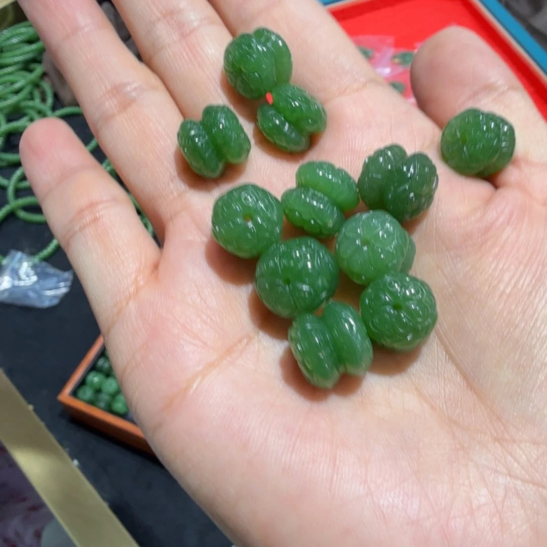 和田玉未镶嵌颈饰碧玉并蒂莲TZ多样性拍一发一