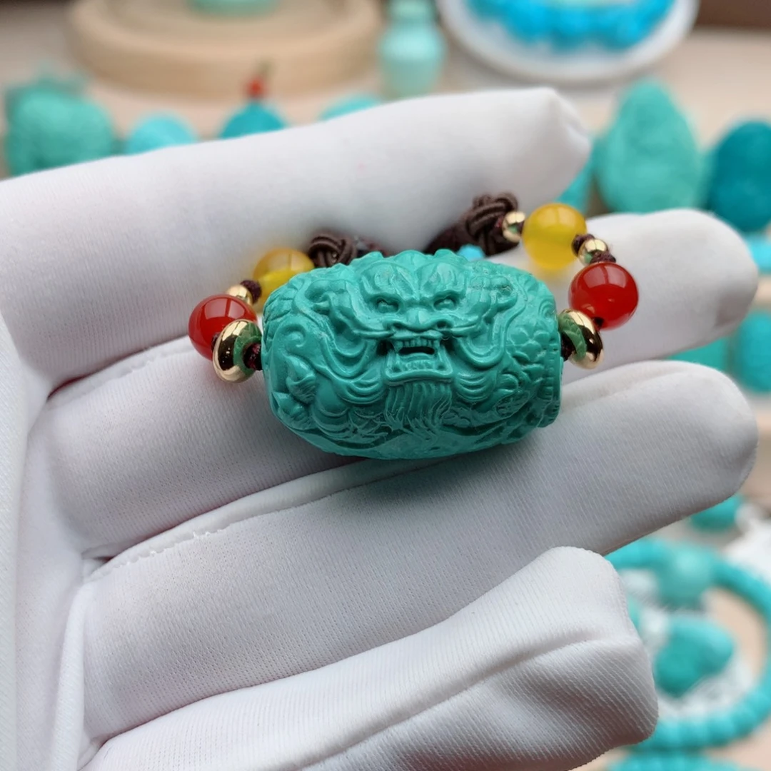 绿松石珠宝奇石未镶嵌18.2mm