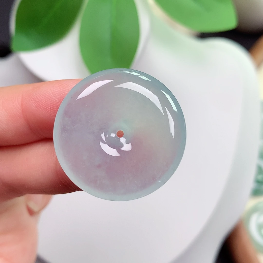 颈饰未镶嵌翡翠平安扣 28.1x5.6mm
