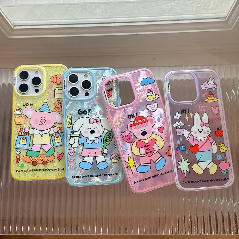 氧气狗动物涂鸦卡通适用苹果16promax手机壳iPhone15/14保护套女