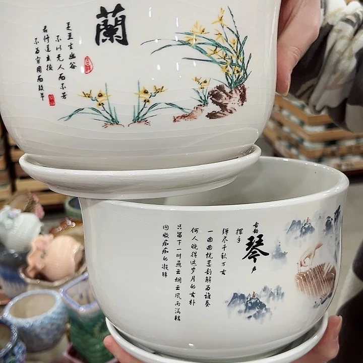 陶瓷陶瓷花盆有带冰裂效果