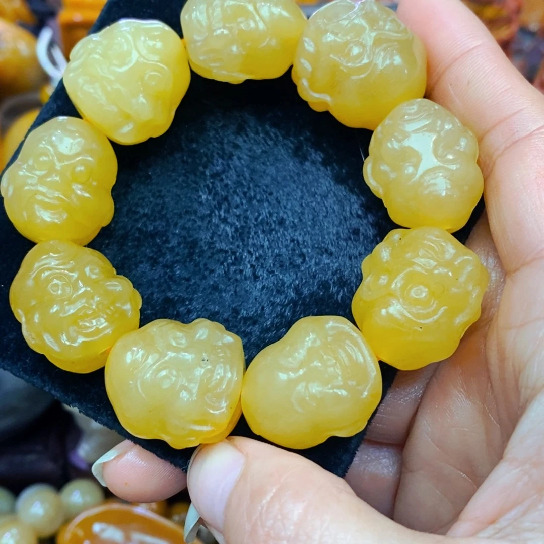 未镶嵌石英质玉（黄龙玉）项链