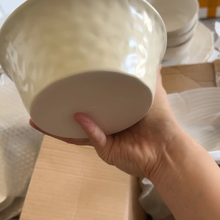 瓷片手捏面碗4个一组