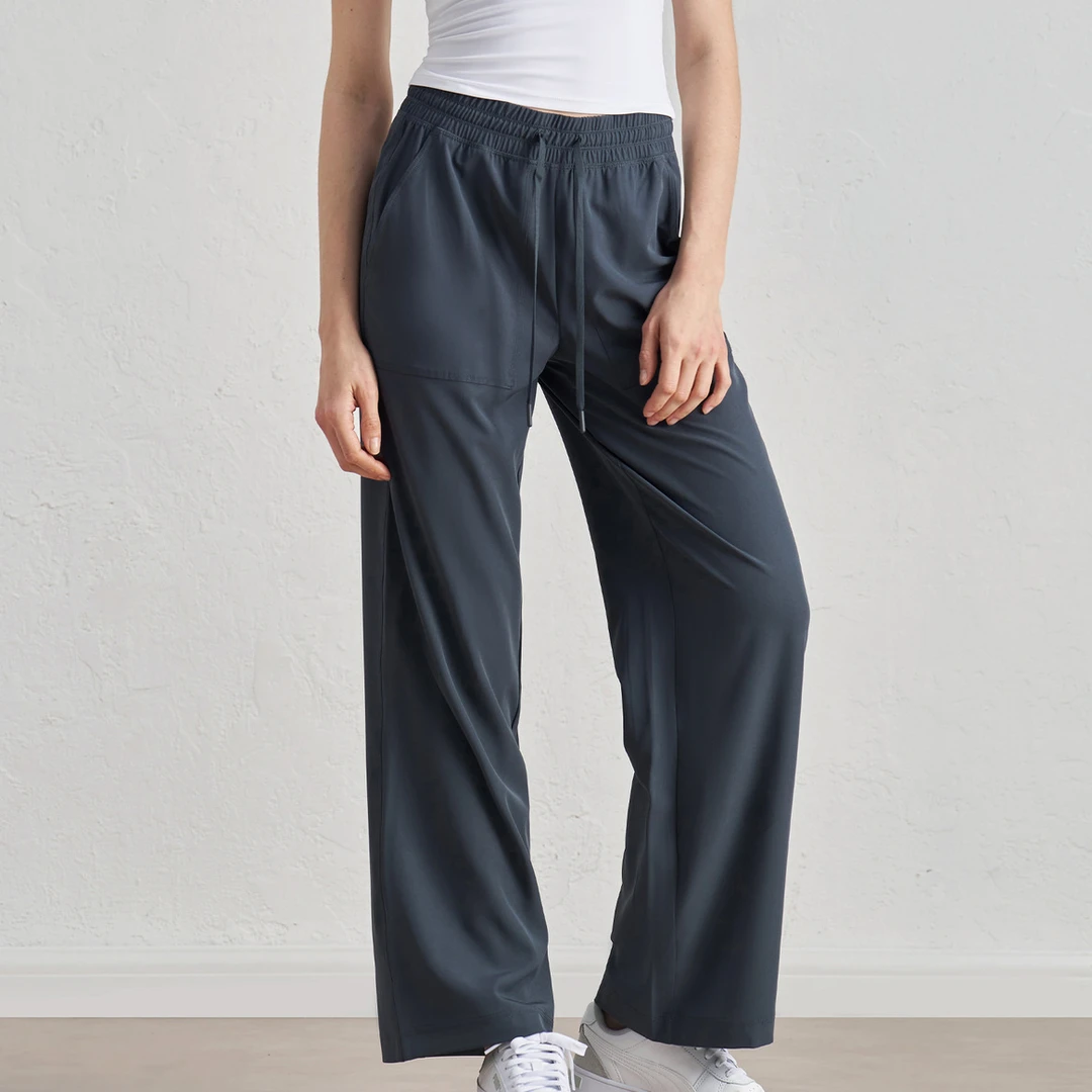 【梭织】K5-2036中高腰女宽松运动长裤瑜伽休闲裤透气速干春夏直筒