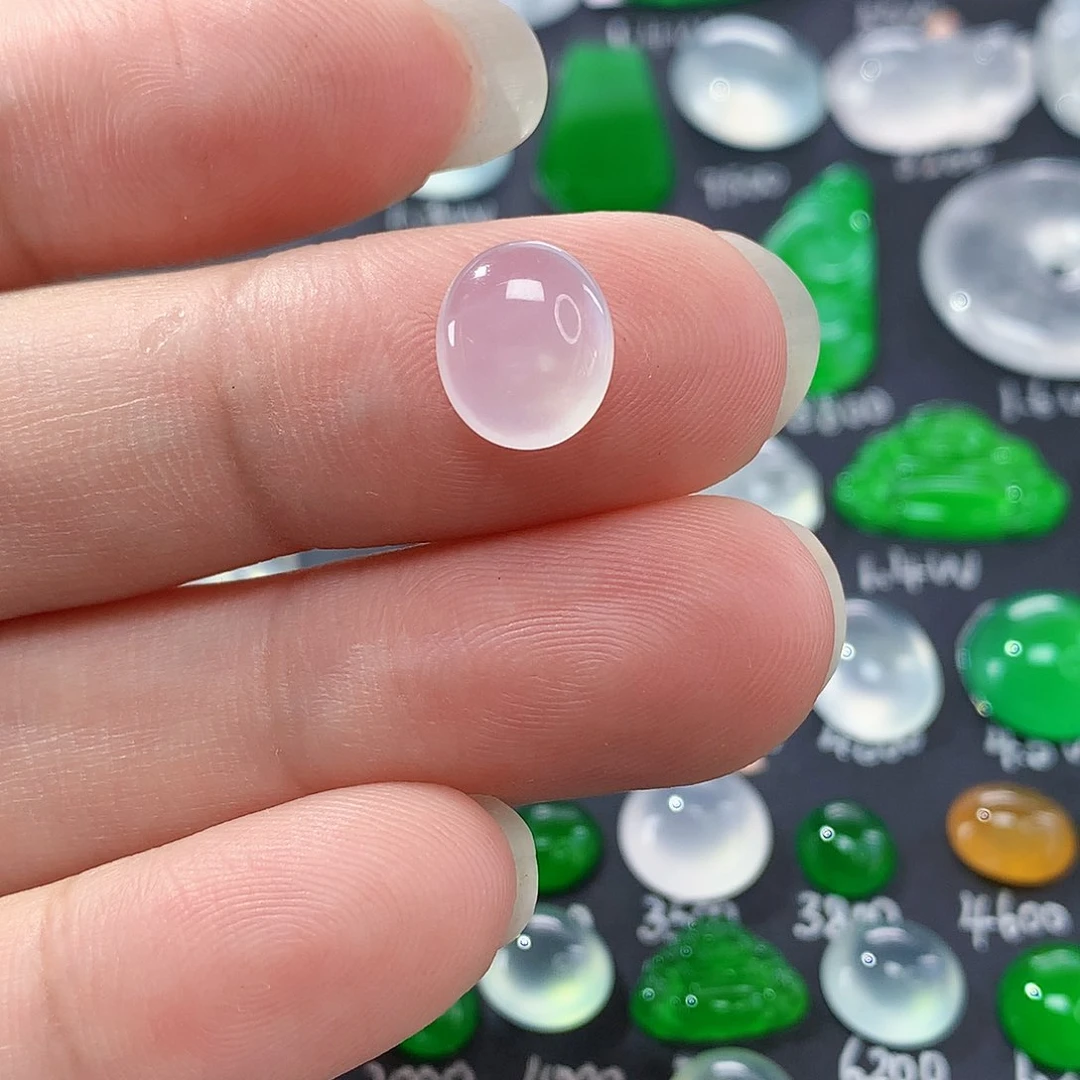 翡翠颈饰未镶嵌天然翡翠高冰蛋面