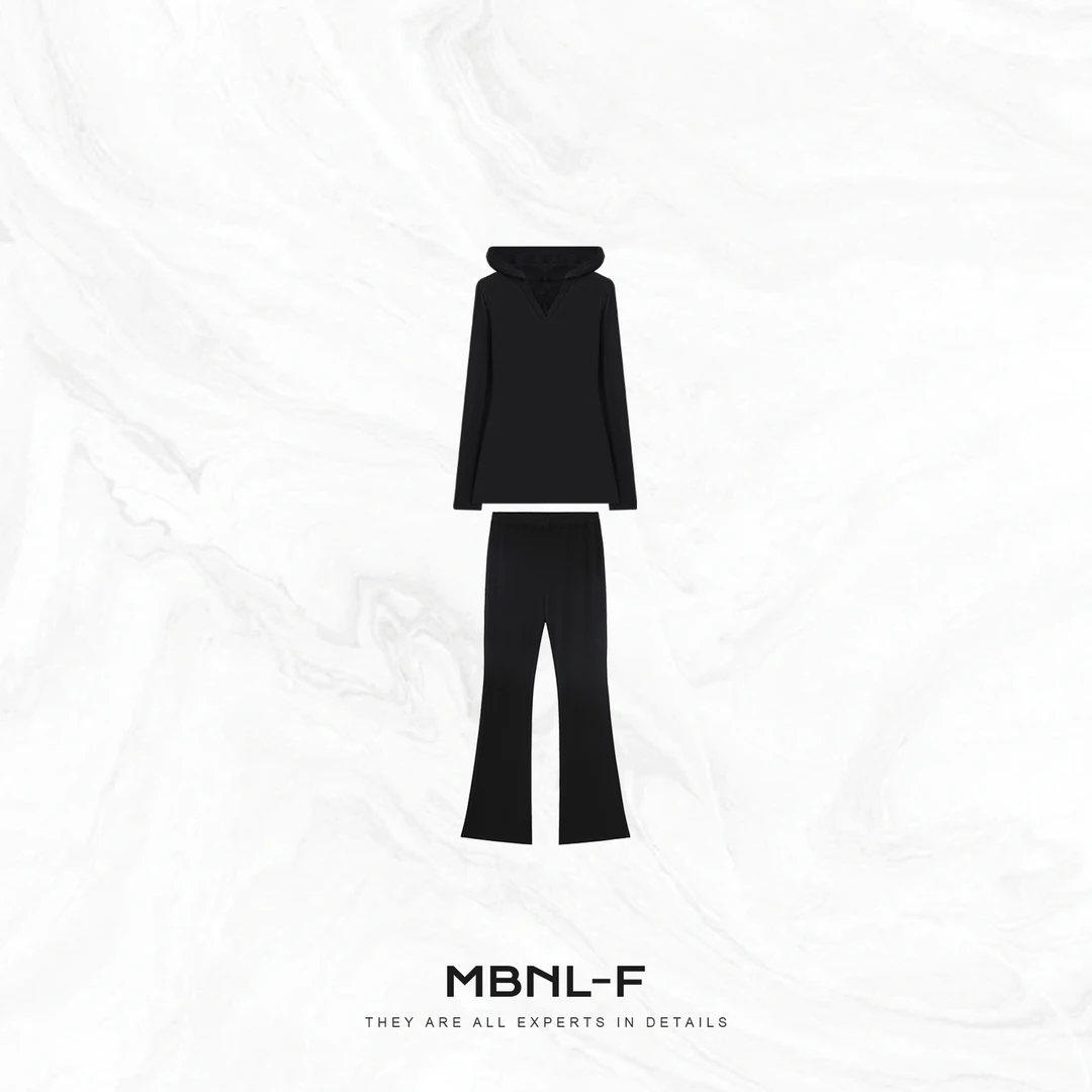MBNL-F "云触套装" 松弛感修身显瘦V领连帽套装女 秦磊XM-XTZ1592