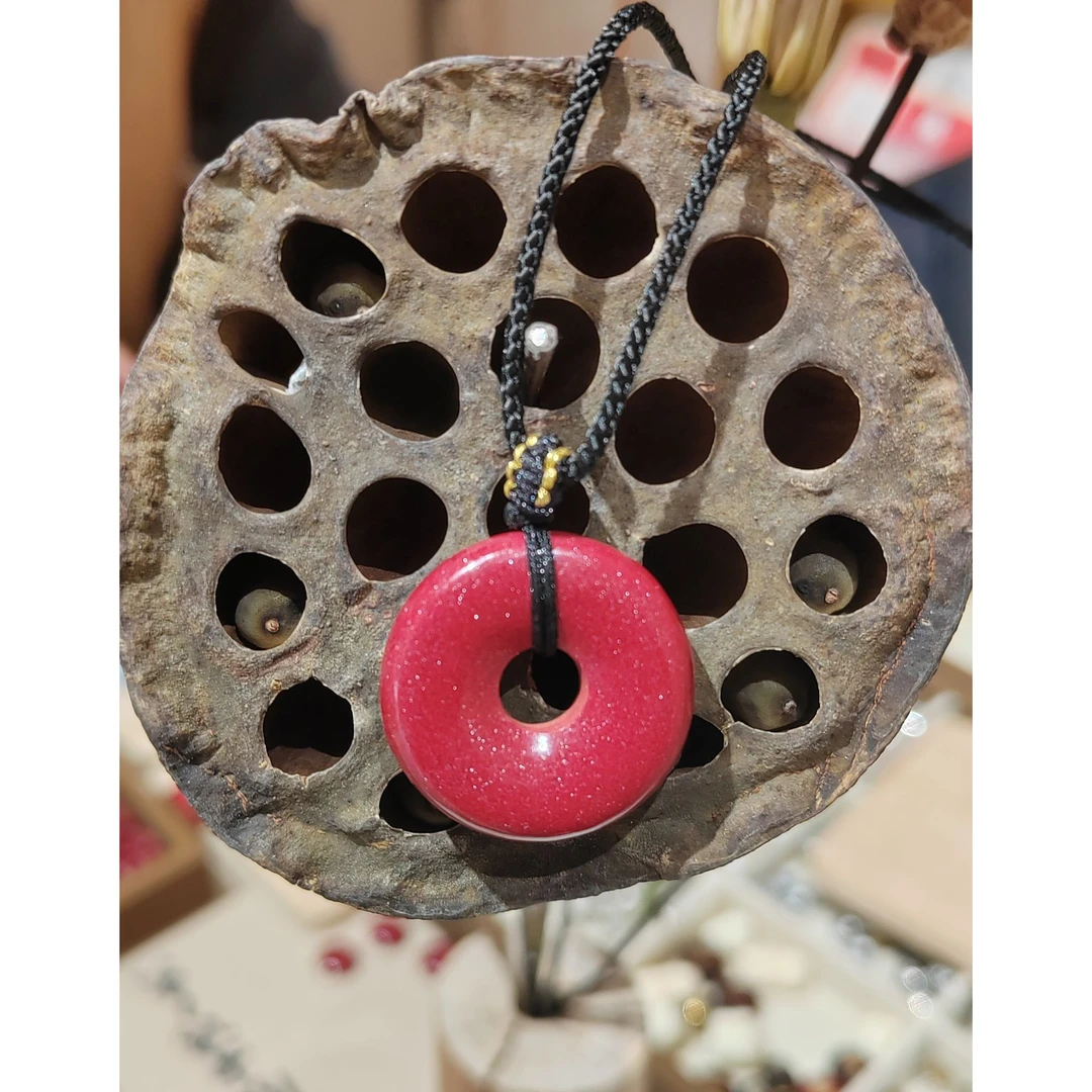 含辰砂工艺品高含量紫金砂平安扣平安相随