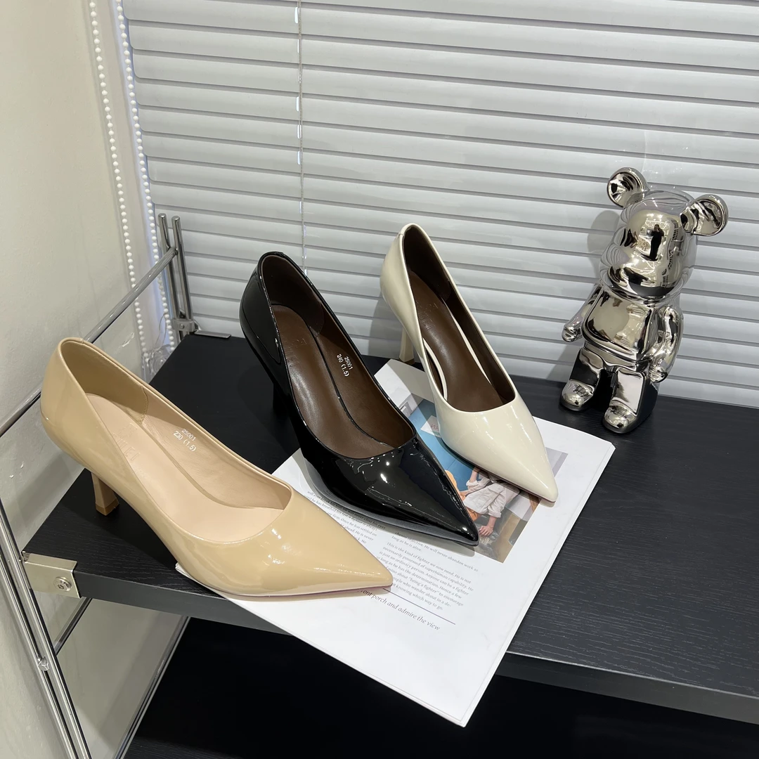 悦薇高品质女鞋高跟鞋浅口法式一脚蹬细跟鞋尖头时尚性感细跟百搭