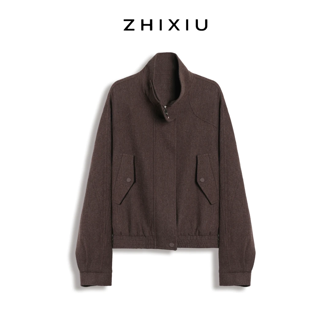 ZhiXiu织岫原创设计100美利奴奥毛短外套休闲百搭女上衣ZX25QW001