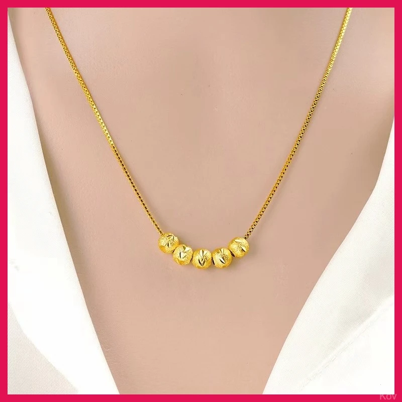 项链女钛福临门5项链非金属锁骨链转运珠珠子 钢高级感